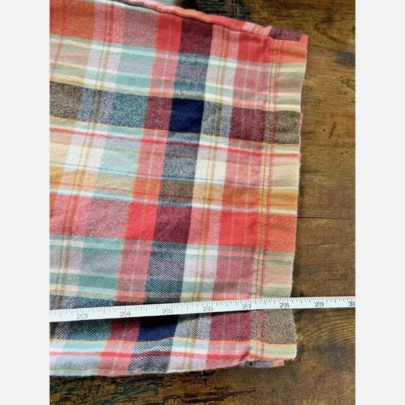 LL Bean Cotton Flannel Sleep Pants Pajama Bottoms in Deep Coral Plaid - Size 2X - Picture 6 of 8